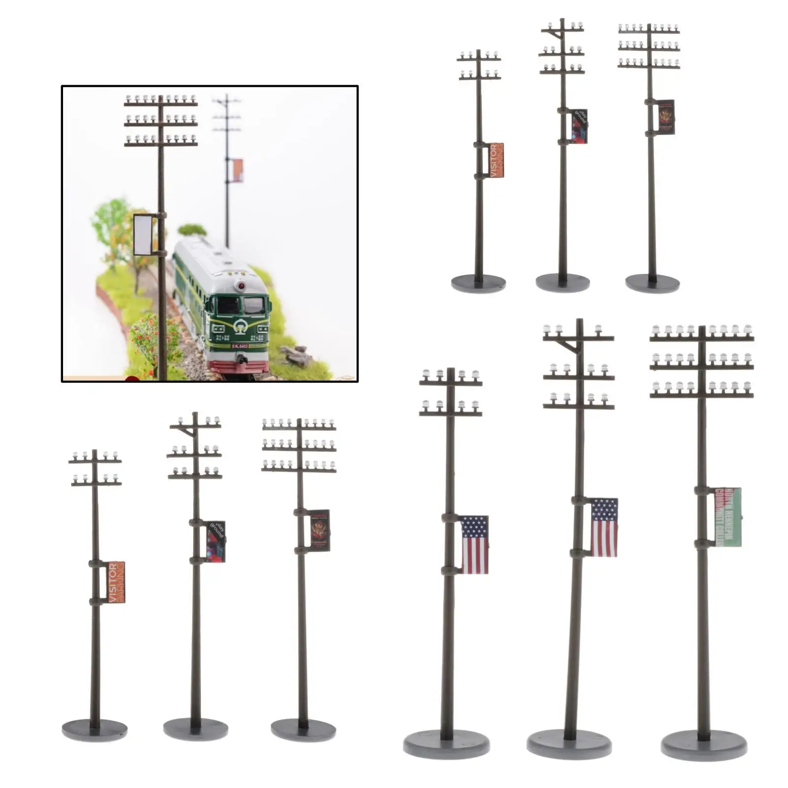 2-6pack O Scale 1/42 Miniature Telephone Poles Model Train Landscape Diy