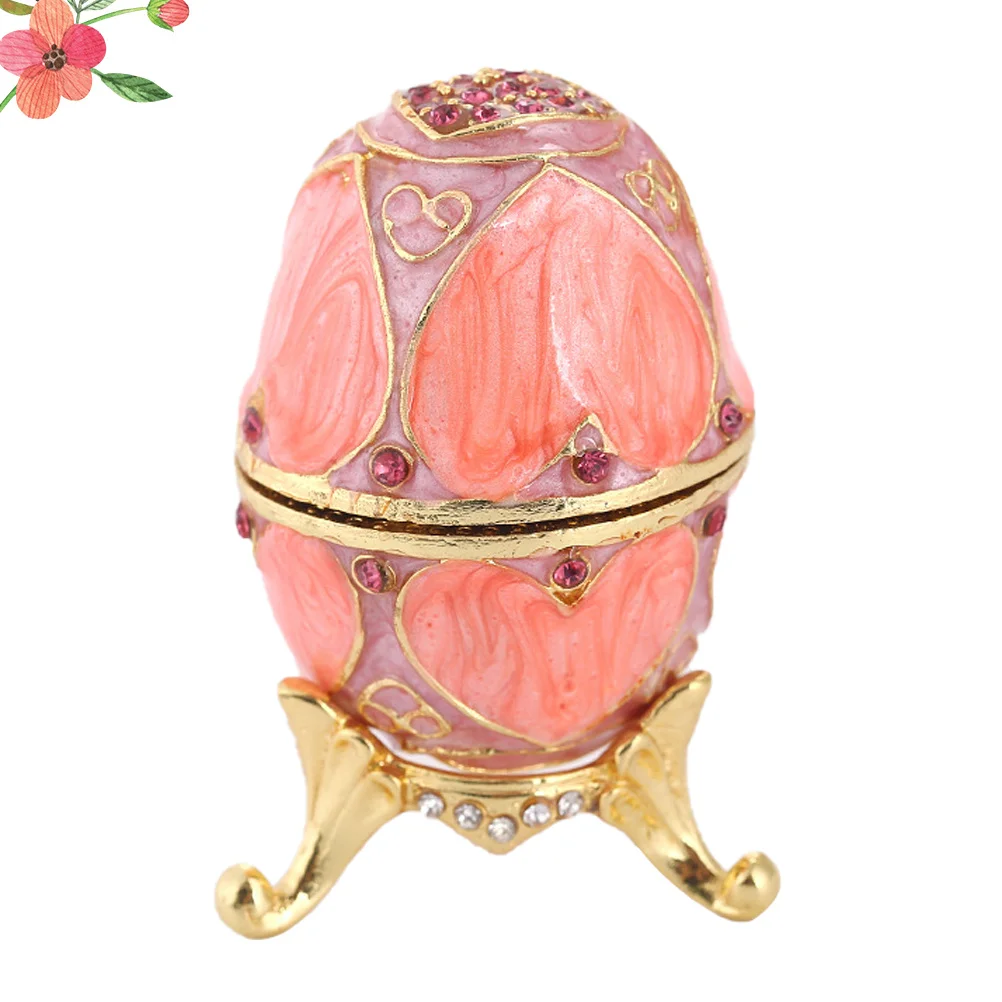 Egg Shape Jewelry Storage Box Small Trinket Case Organizer Durable Practical Home Decor Gift for Girls Women Small Trinket Case