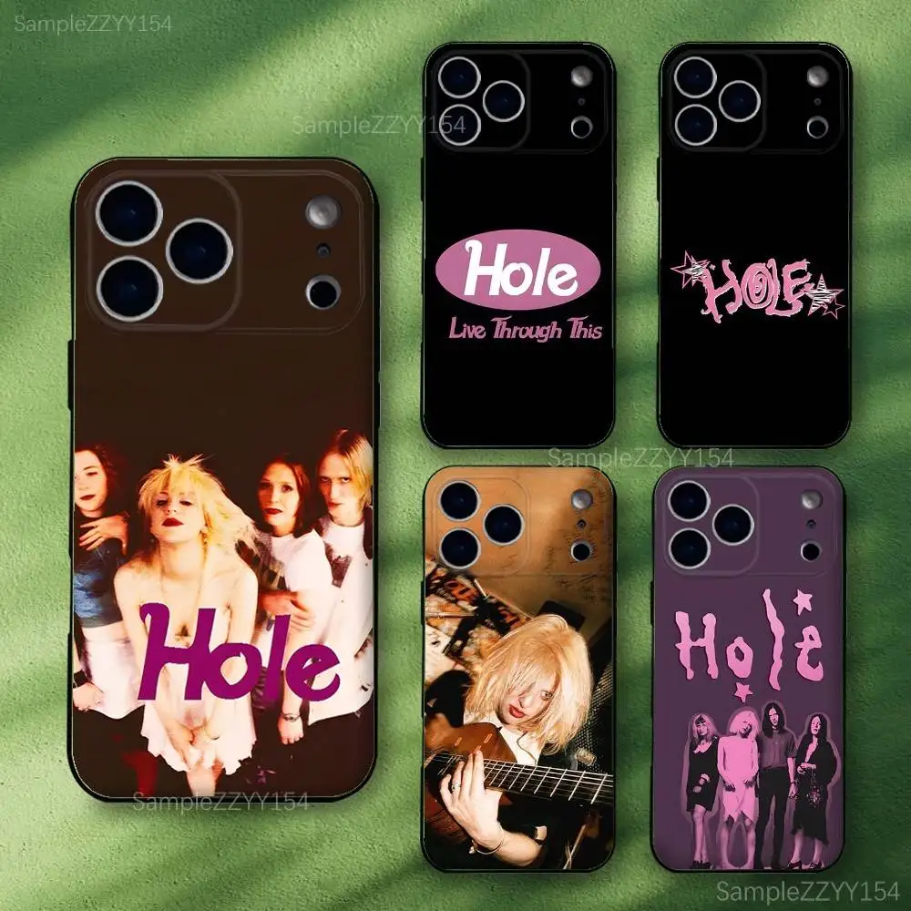 

H-Hole Live Through This Phone Case For iPhone 17,16,15,14,13,12,Pro,Max,Plus,E,SE4,Air,Mini Black Soft Funda