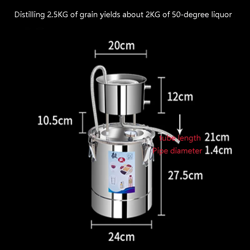 10L Water Distiller Wine Steamer Brewing Equipment Roasting Wine Machine Water Filter Wine Brandy Essential Oil Brewing Kit