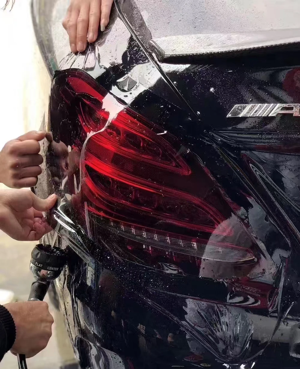 Glänzende Transparente Leichte Schwarze Rauch-PVC-Folie Scheinwerfer- und Rücklicht-Tönungsfolie Abdeckfolie Aufkleber Auto Rückleuchten-Sticker – Detail 11