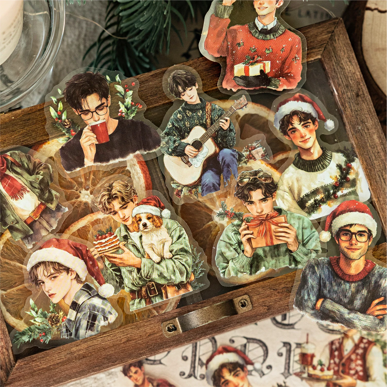 

30 листов ретро рождественские канцелярские наклейки для девочек, веселый Санта-Клаус, милая пуля, декор для журналов, канцелярские наклейки