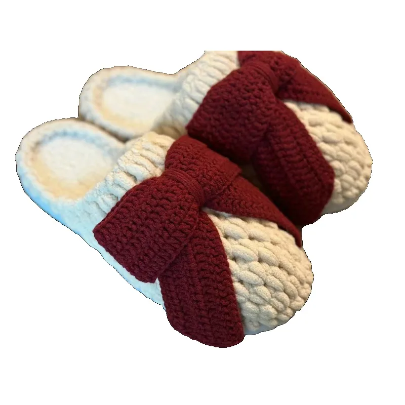 

Hand-woven slippers DIY material bag wool crochet homemade birthday gift material for male girlfriend and girlfriend