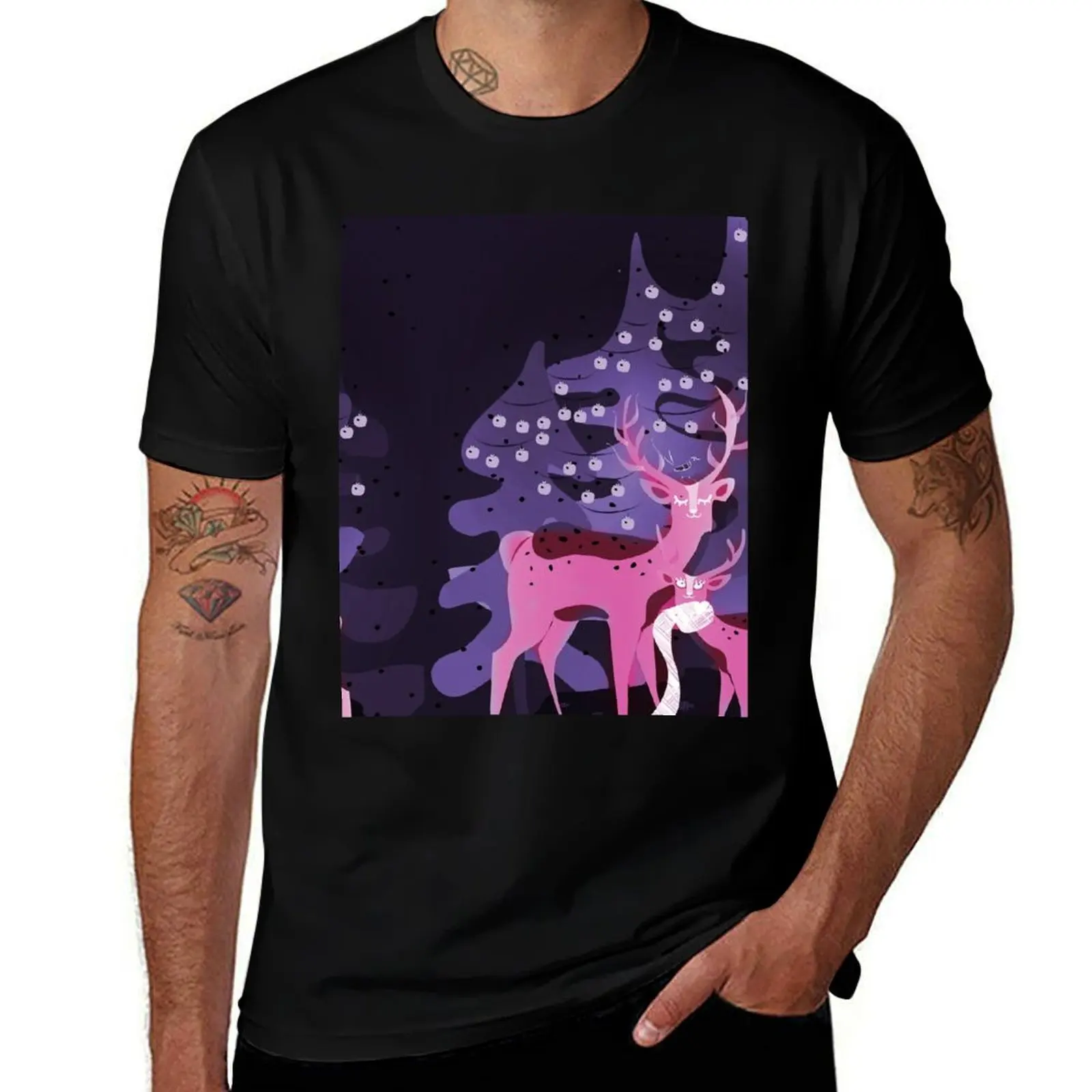 

Winter Forest Deers T-Shirt t shirts cotton 100% graphic t shirts for man man graphic t shirt T-Shirt