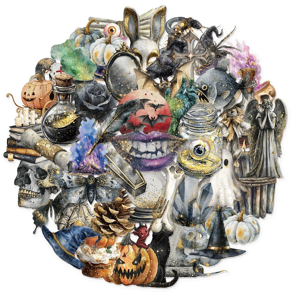 10/30/50 stücke Cartoon Transparent Gothic Hallowmas Schädel Ästhetische Graffiti Aufkleber Laptop Telefon Coole Tagebuch Dekoration Aufkleber
