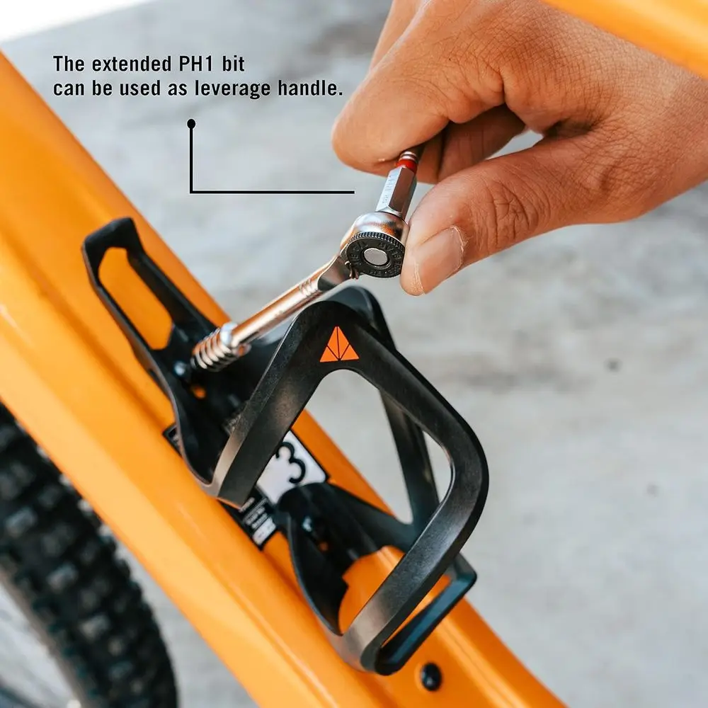 أداة متعددة للدراجة السقاطة Stash RT مع 9 قطع مخزنة داخلية لتوجيه الشوكة المدببة - حامل أدوات محمل بنابض لسهولة الوصول - Com #6