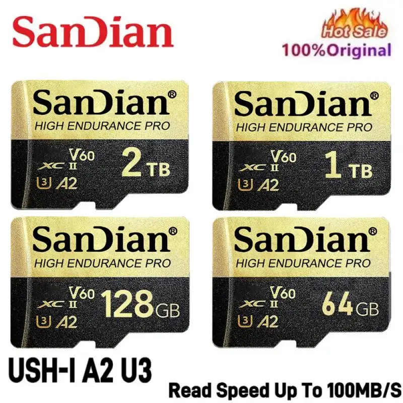 Original High Speed SD Memory Card for Mobile Phone, High Quality Video Card, Classe 10 A2, 2TB, 1TB, 64GB, Novo, 2022