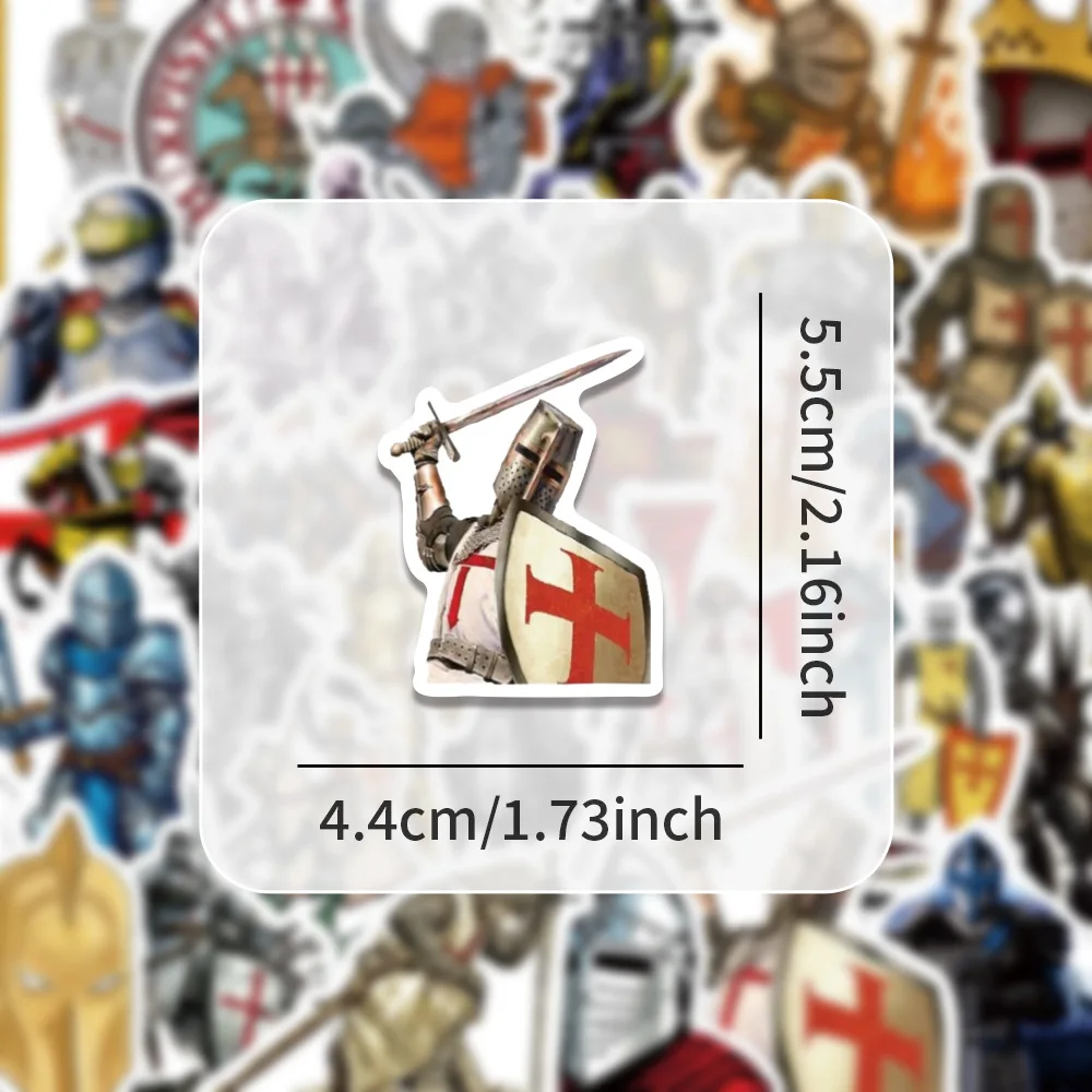 

10/50PCS Medieval Knight Graffiti Stickers Cartoon Cool Creative Decorative Water Cup Scooter Laptop Waterproof Decal Kids Toy