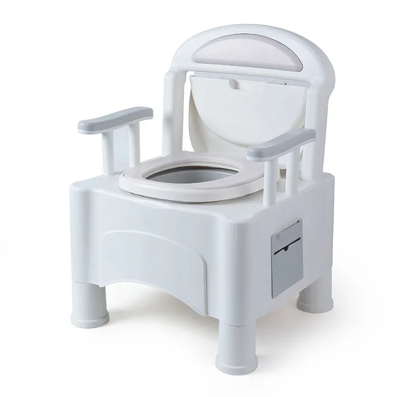 Portable Collapsible Mobile Toilet for Elderly Pregnant Women, Indoor Commode Chair Bedside Night Urinal Bucket Potty for Home C