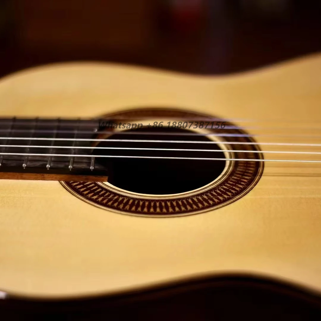 All Solid 39-Inch High-End Handmade Classic Electric Guitar Salute to Daman Classical Bass Gloss and Shellac Paint