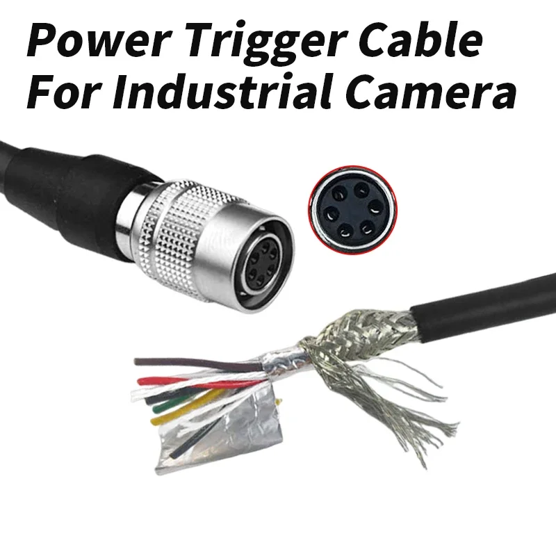 6Pin 12Pin Industrial Camera Trigger Power Cable CCD Compatible with Hikvision Basler Guangse Flexibility Drag Chain IO Line