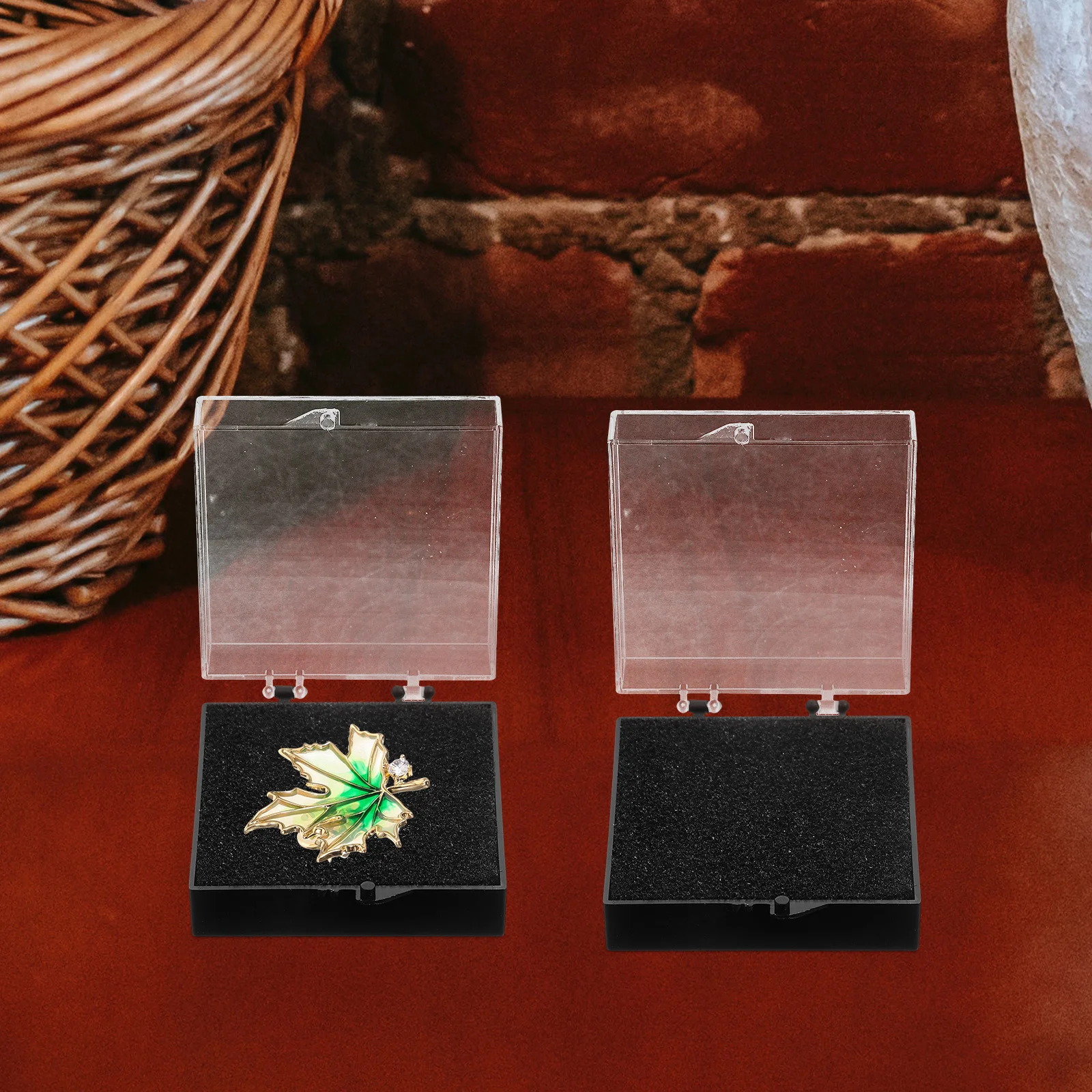 

10Pcs Badge Storage Case with Black Sponge Base Lapel Pin Display Box for Jewelry Specimens Compact Gift Container