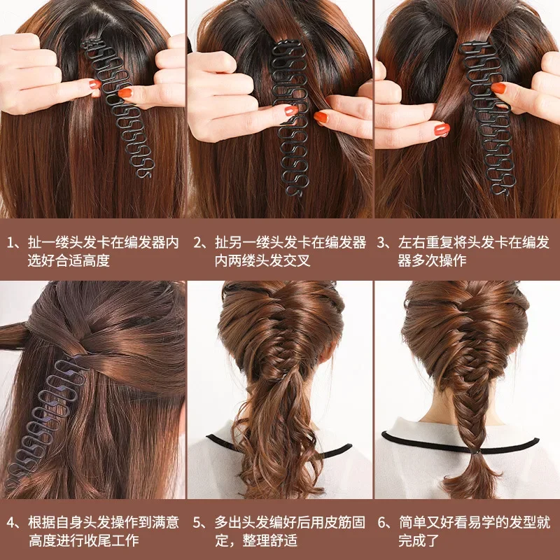 Hair Accessories Braiding Tool Lady French  Ponytail Twist Styling Clip Braider Roller Bun Maker DIY Braiding Hair