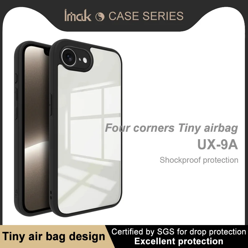 حافظة IMAK UX-9A لهاتف iPhone 16e 5G PC+TPU غطاء إطاري ناعم