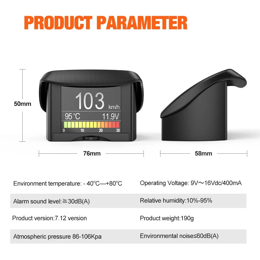 Ancel A202 On-board Computer For Car OBD2 Digital Display Fuel Consumption Speed Voltage Water Temperature Gauge OBD HUD Display