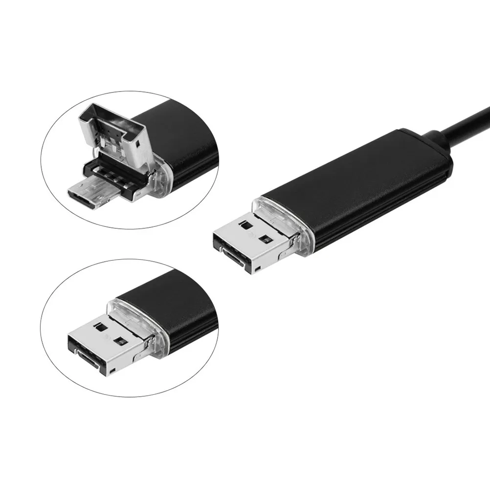 

2M 5.5mm IP67 Waterproof Phone Endoscope Inspection Camera 1300000 Cmos LED Light 2-in-1 USB Compatible with Android Pc