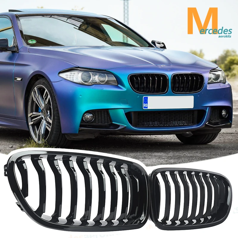 

MagicKit глянцевая черная автомобильная передняя решетка для почек с одной планкой для BMW 5 серии F10 F11 F18 M5 2010-2017 M5 535i 550i 528i