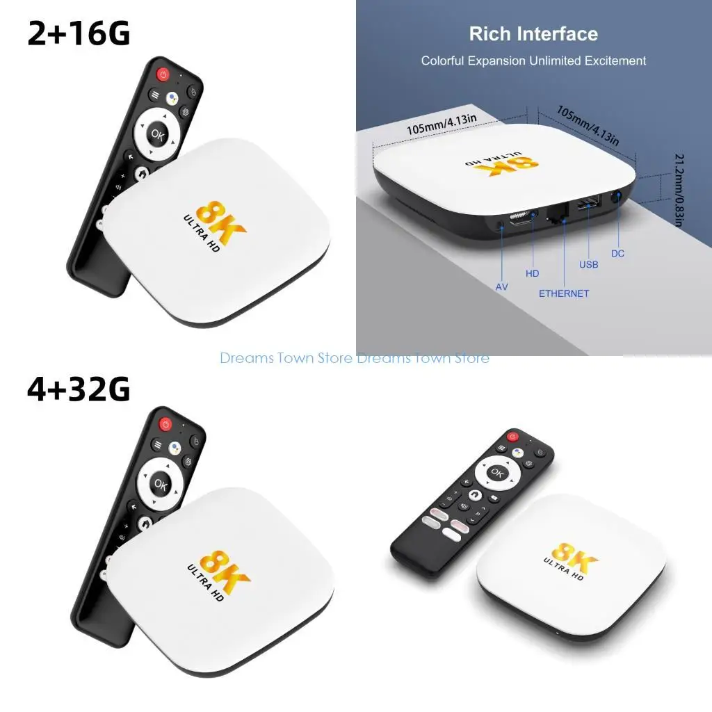 HX6A HDTV Box RK3528 2G 16G/4G 32G SOPORTE 8K Video Decoding Wifi6 Control voz 100m