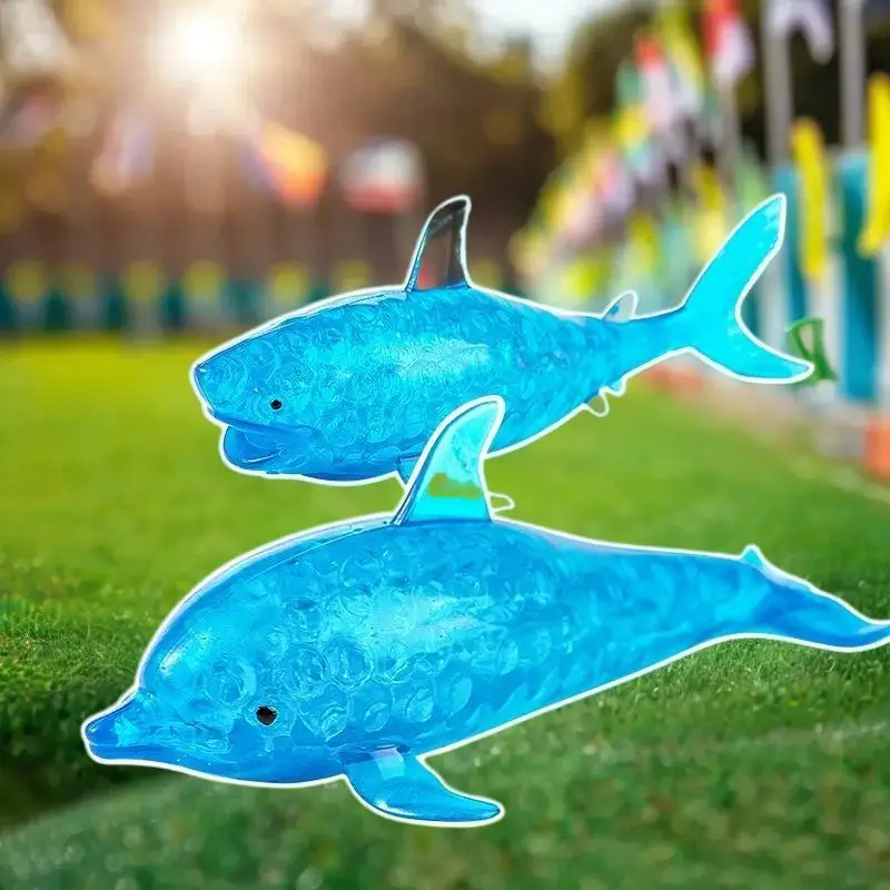 **1Pcs Stretchy Stress Squish Ball  Shark Stress Balls Dolphin Squeeze Ball Sea Animal Decompression Toys For Kids Adults
