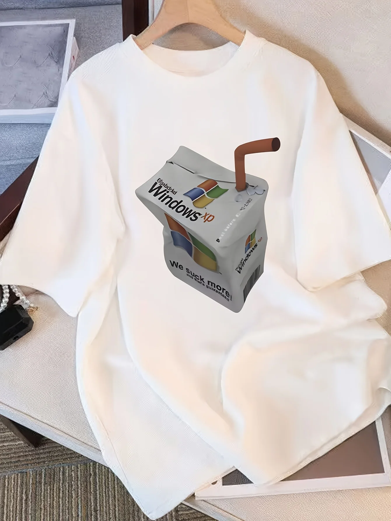 Camiseta pura para mujer, camiseta informal holgada para uso diario, top suave y transpirable con cuello redondo para mujer y, para todas las estaciones