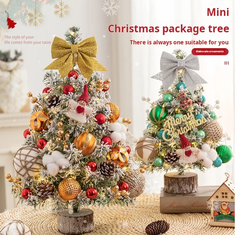 

Ins 45cm mini christmas tree desktop decoration led lights christmas new year ornament home office party decoration holiday gift