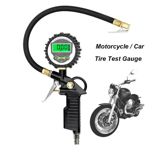 Imagen 1 del producto Manguera de inflado con medidor de prueba de neumáticos, sistema de Monitor de presión de neumáticos TPMS para motocicleta, herramienta de diagnóstico de prueba, accesorios universales para coche