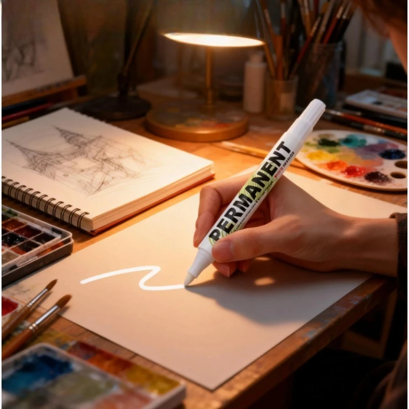5pcs For Metal White Marker Pen 3mm Alcohol Oily Waterproof Tire Graffiti Pens Permanent For Stainless Steel Fabric Wood Leather