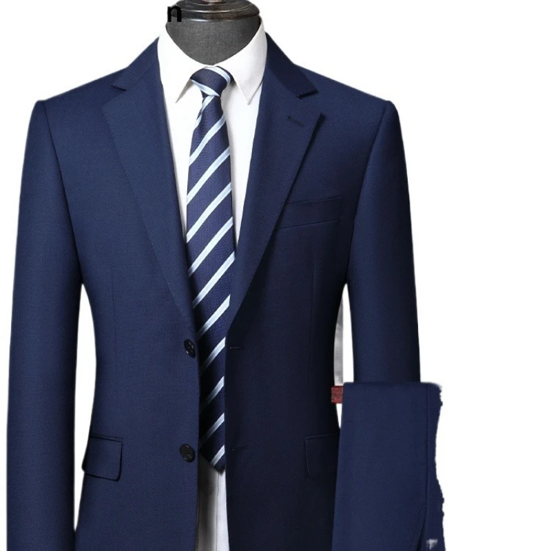 

QYLVAWOY 50% Wool Worsted Wool 2025 Autumn Men's Suit Set Suit Jacket Formal Wear Groom Wedding Banquet Dress LJ2902