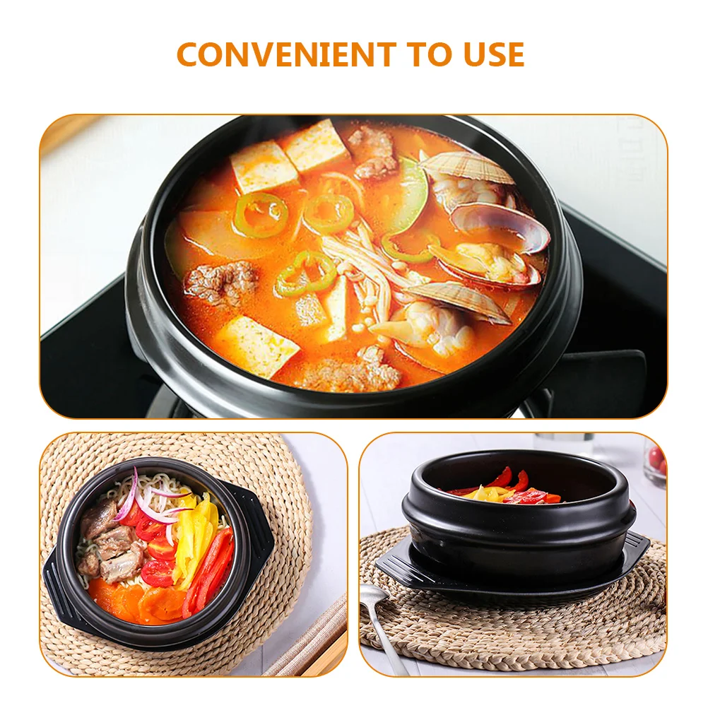 

Ceramic Casserole Pot Heat Resistant Stewing Braised Chicken Rice Soup Noodles Kitchen Cookware Easy Clean