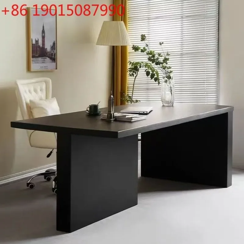 

Light luxury modern solid wood desk simple desk designer long table boss table writing computer desk Italian minimalist