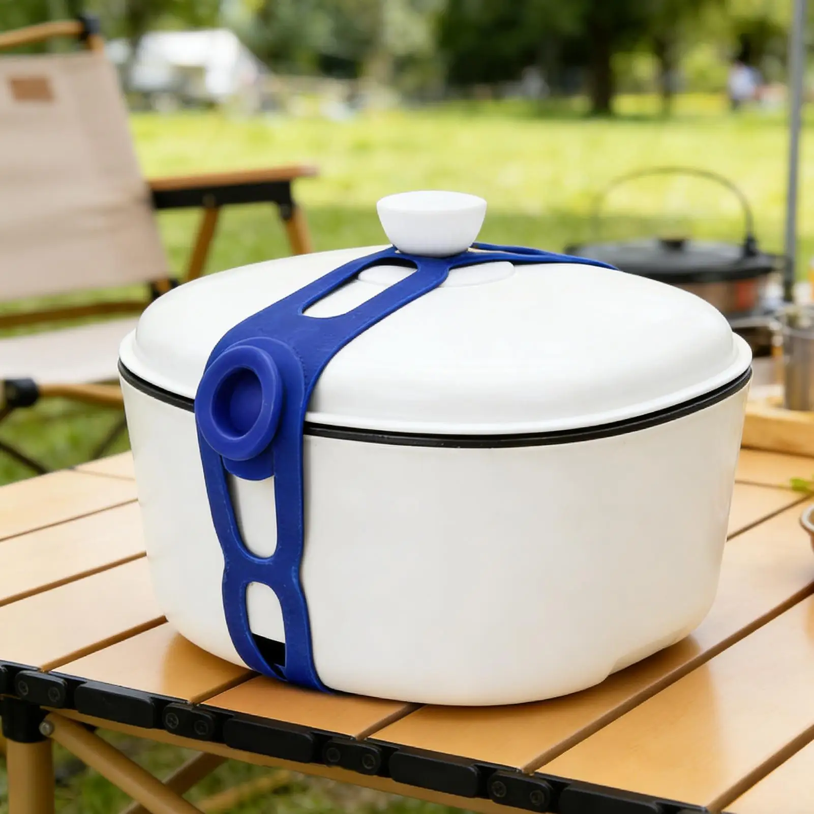 Silicone Pot Lid Strap Reusable Elastic Tie Silicone Latch Strap Self-locking Lid Securing Strap For Kitchen Food Storage