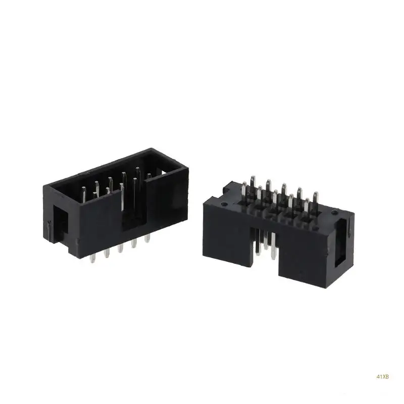 41XB 10 Stück DC3 10 Pin 2x5 Pin zweireihig 2,54 mm gerader Pin Stecker IDC Box für