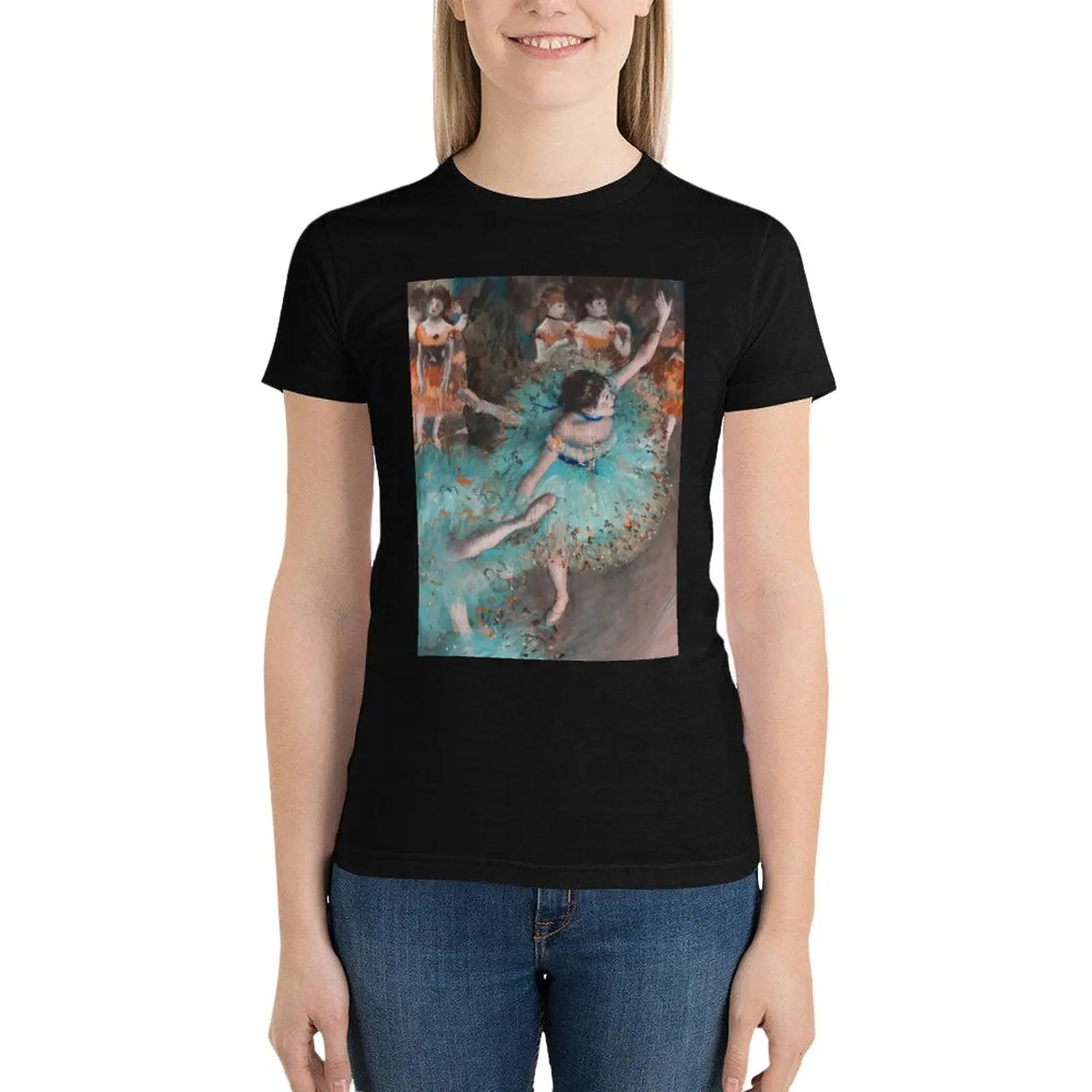 

Edgar Degas Swaying Dancer Green Dancer T-Shirt aesthetic clothes summer tops graphic t-shirts for Women