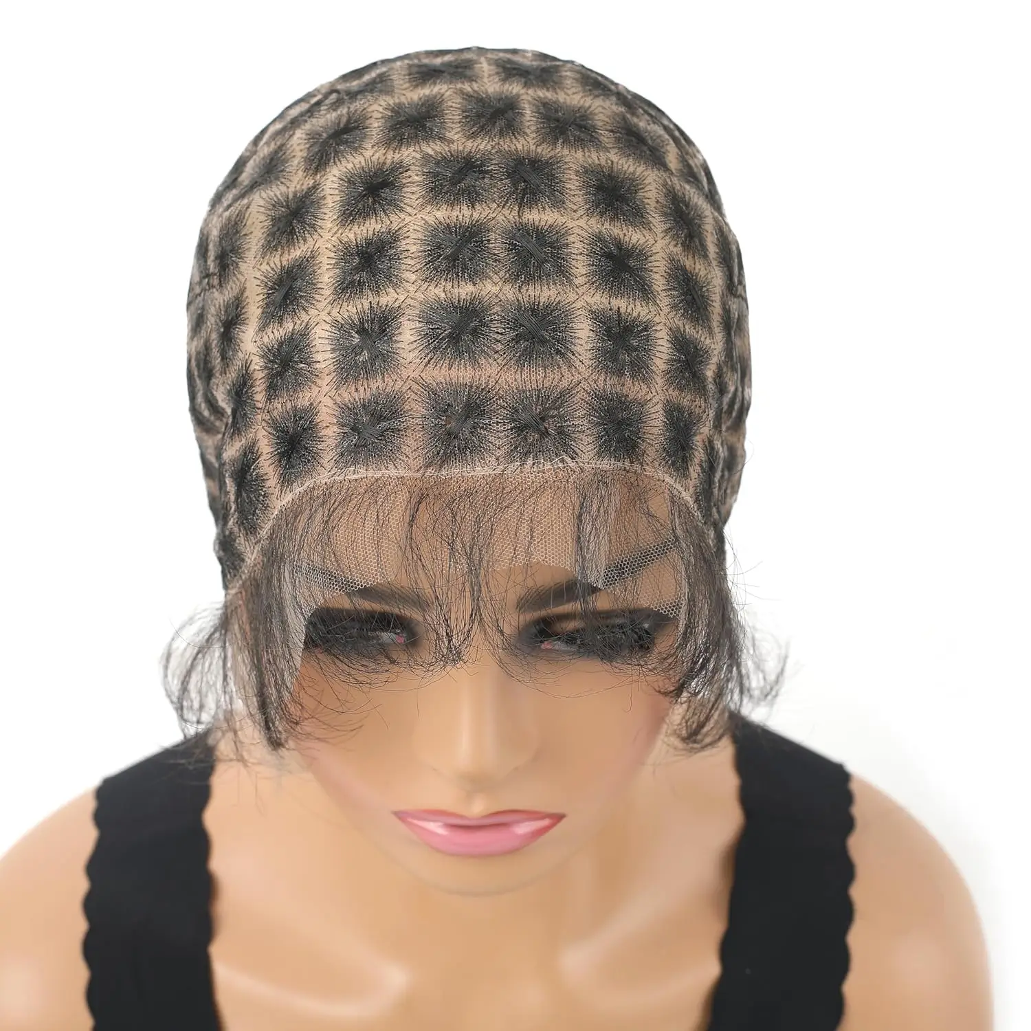 Braided Wigs Cap With Hair Double Full Lace HD Wig Cap for Crochet Braids Wig Cap with Natural Knots Breathable Lace Wigs Caps