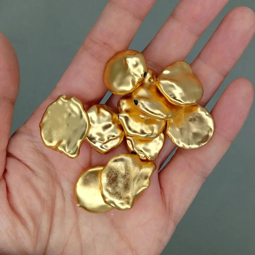 Wholesale 10 PCS Freshwater Cultured Pearl Gold Plated Spacer Beads For DIY Jewelry Finding