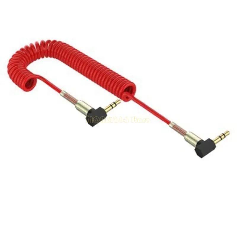 F62C 3.5mm ~ 3.5mm 수컷 플러그 사운드 케이블 유연한 스프링 케이블 보조 보조 자동차 라인