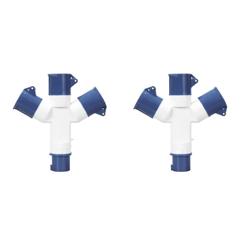 DT17 2X Y-Type Industrial Plug IP44 Waterproof 3Pin 16A Multi-Function Three-Way Connector Branch Socket