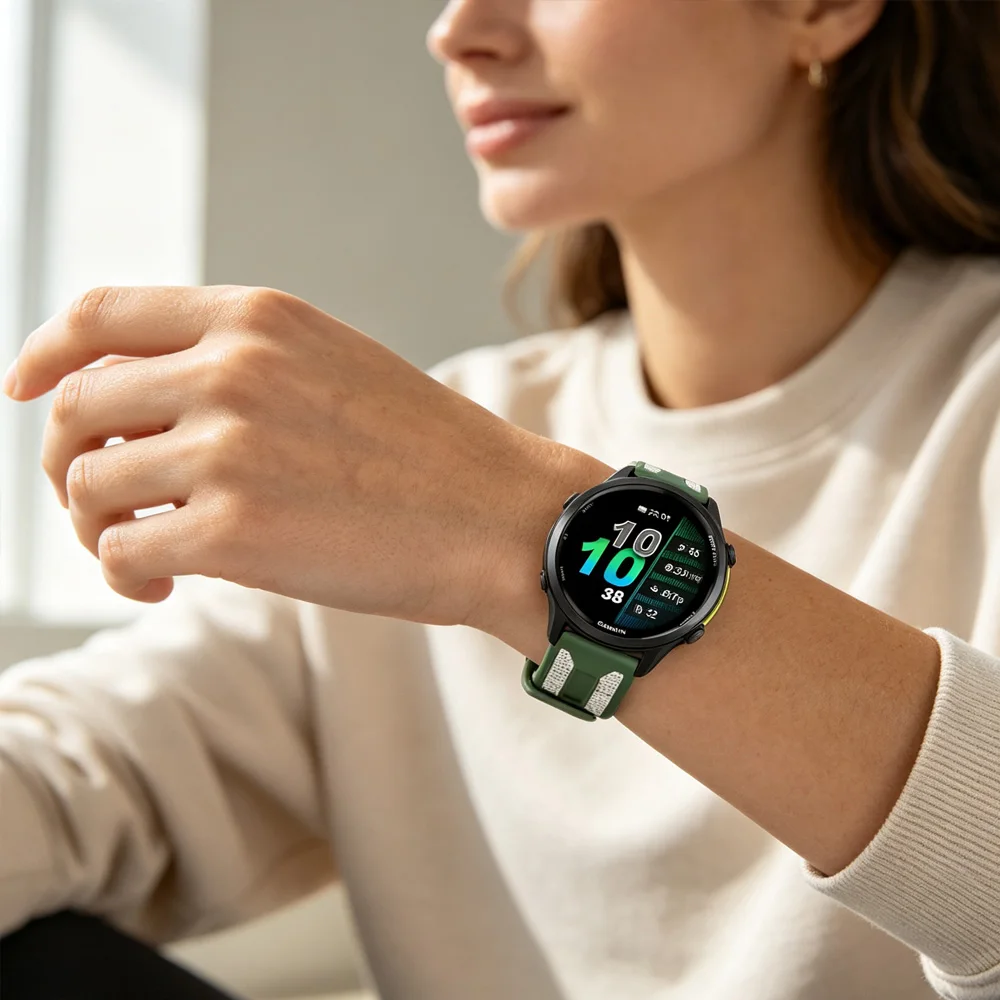 22mm Silicone Strap For Garmin Forerunner 970 965 955 255 570 47mm/Venu 4 45mm Sport Wristband For Amazfit Bip 6-5-Max Accessory