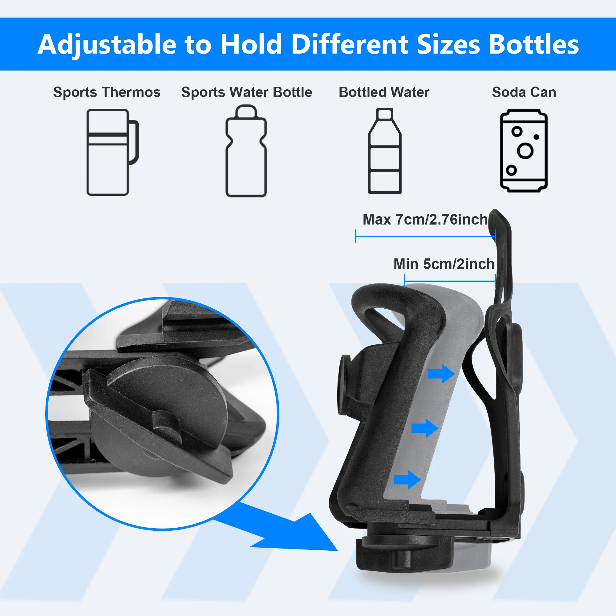 20oz Right Side Bottle Holder – Cup Holder for Can-Am Spyder – Universal Motorcycle Trike Accessory (One Piece)