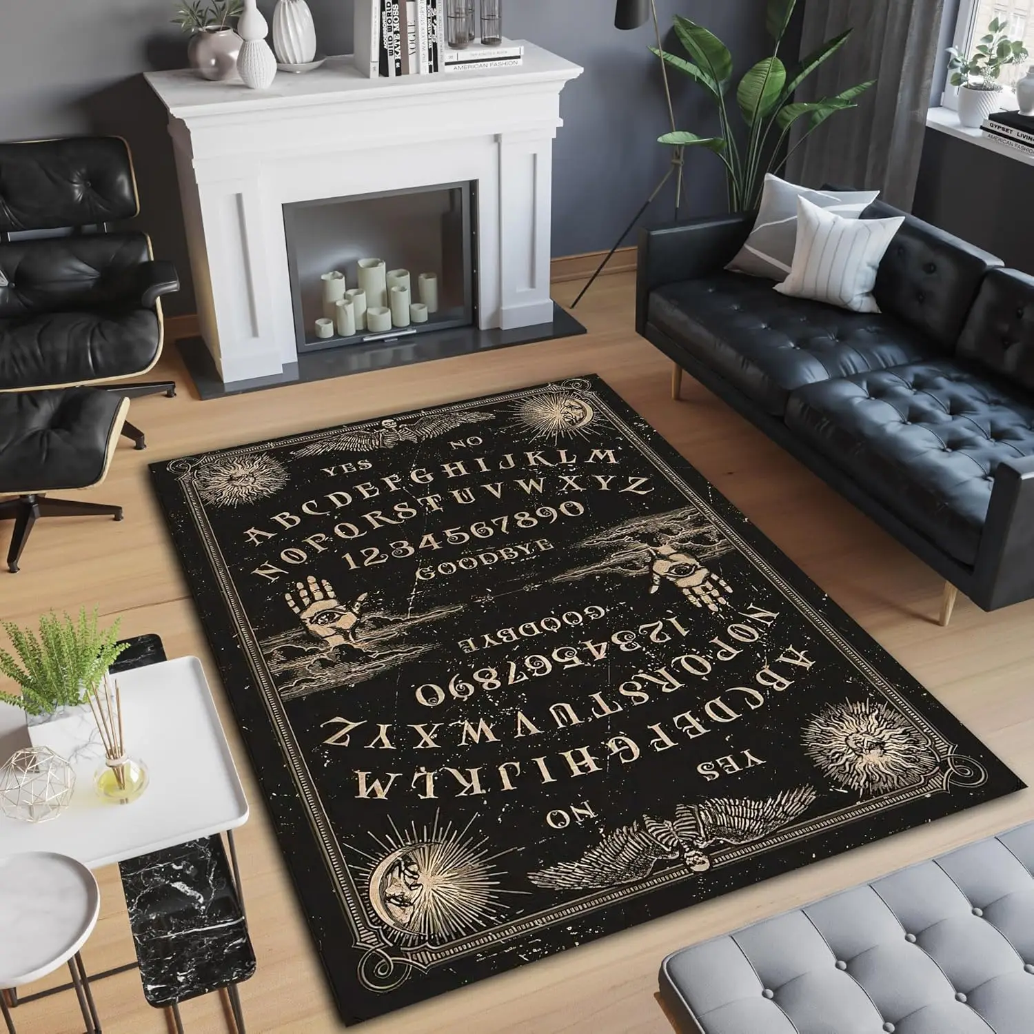 Ouija Board Rug, Spiritual Rug, Mystic Design, Occult Art, Witch Wizard Carpet, Devil Design, Gift for, Area Carpet,Room Decor,