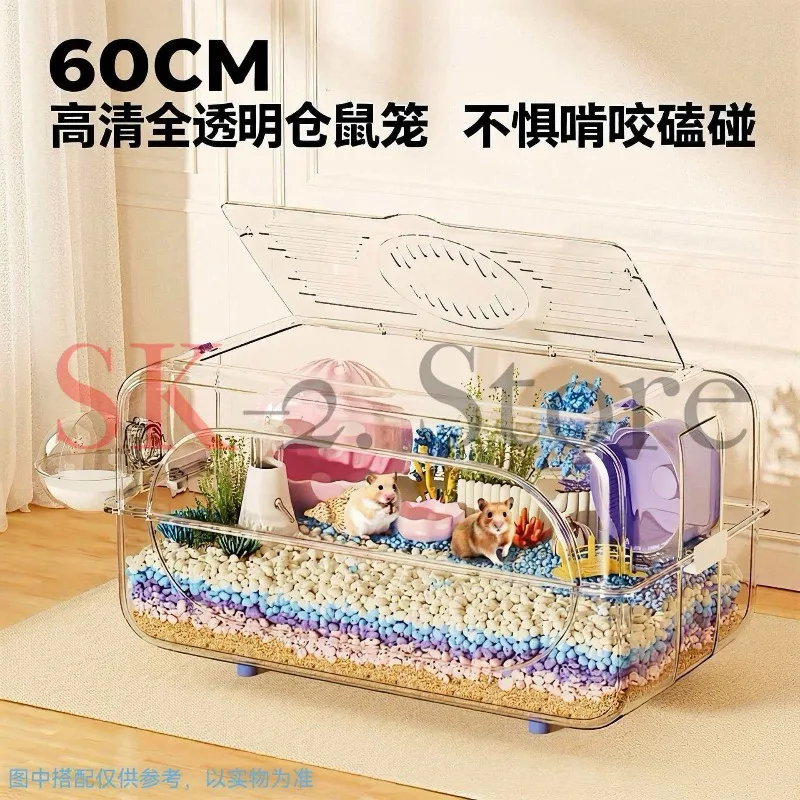 Hamster Cage, Golden Bear, Large Luxury Villa, Large Space Hamster Cage, Fully Transparent and Breathable Hamster Cage Supplies