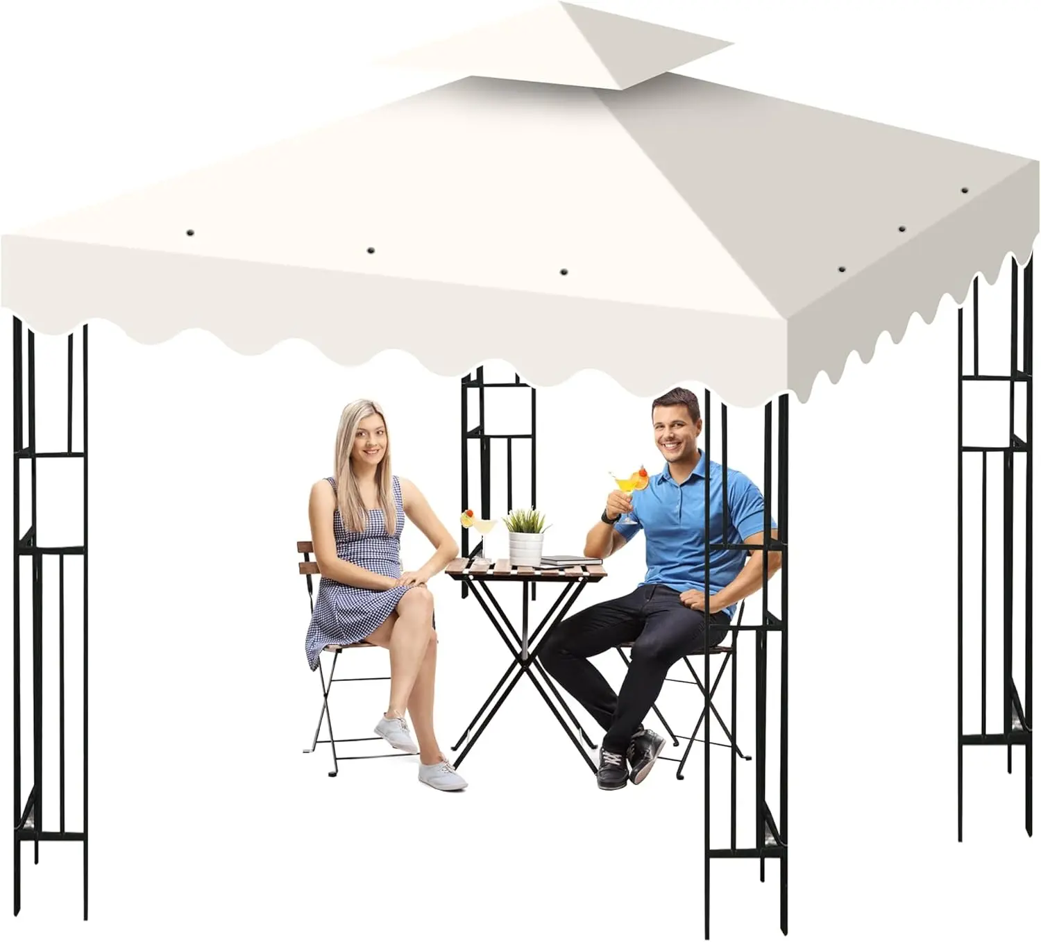 

Сменная верхняя часть беседки 10x10 с вентиляционным отверстием, двухъярусный солнцезащитный козырек для наружного патио и сада