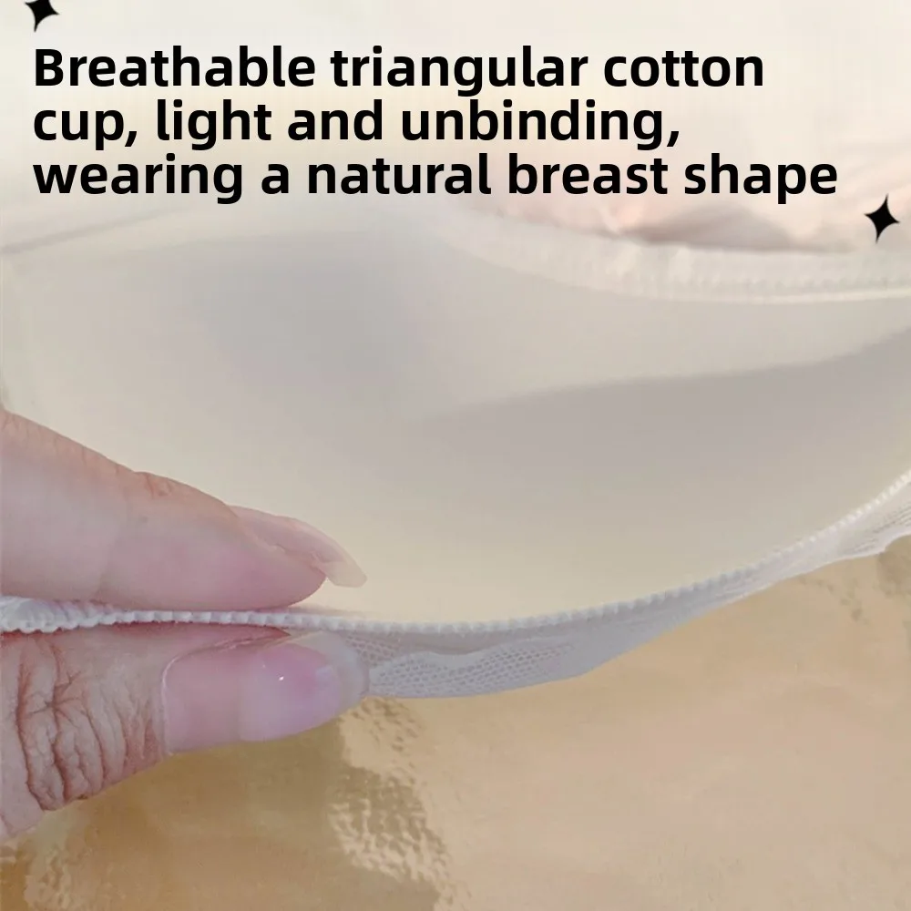 

Satin Lace Satin Wireless V Bra Shockproof Close-fitting Push Up Underwear Traceless Gathered Breasts Brassiere for Women Sport