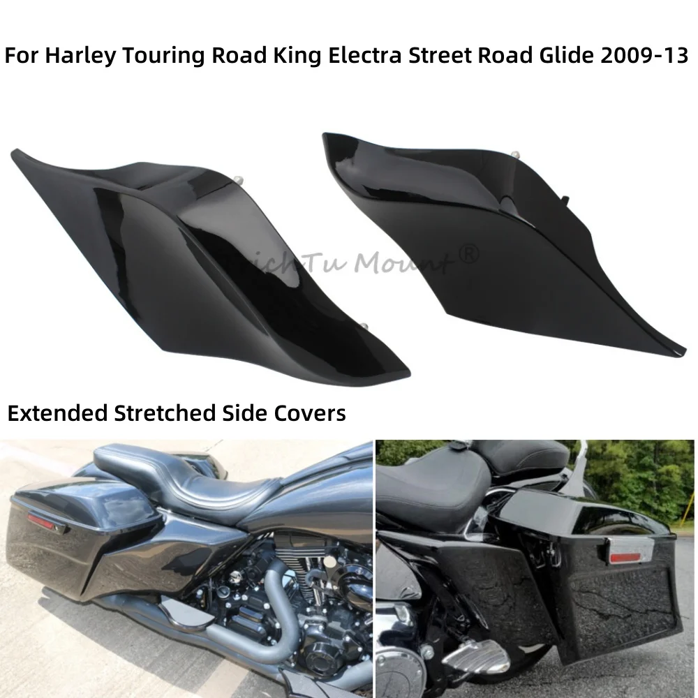 

NEW Motorcycle Extended Stretched Side Cover For Harley Touring Electra Street Road Glide Road King Ultra Limited CVO 2009-2013