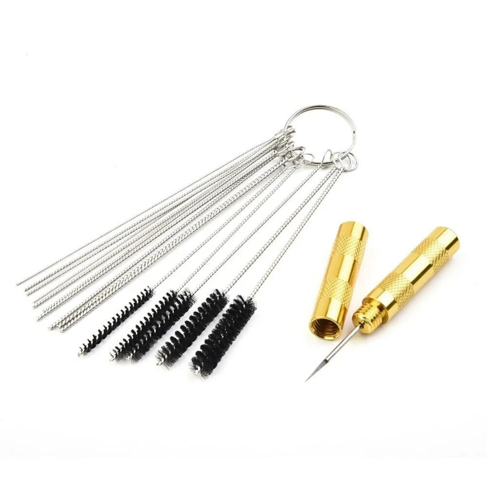 Airbrush Spray Gun Nozzle Cleaning Kit Needle & Brush Set Repair Tool Adjustment Water Stains Cleanup Tool