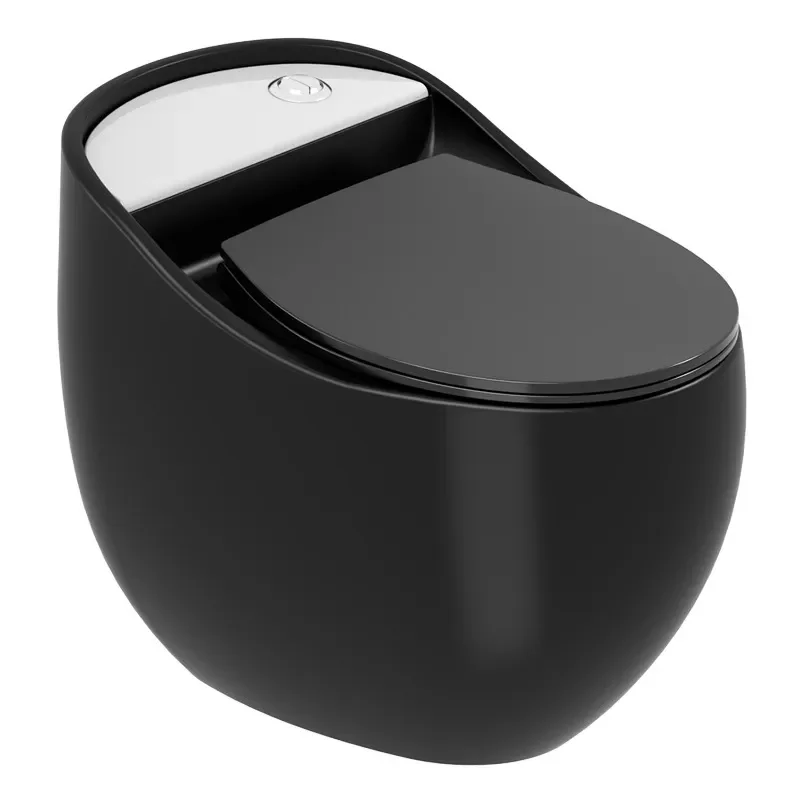 Modern Simple Siphon Toilet Water Saving Swirl Flush Egg Shaped Ceramic Commode for Home Hotel Bathroom Project