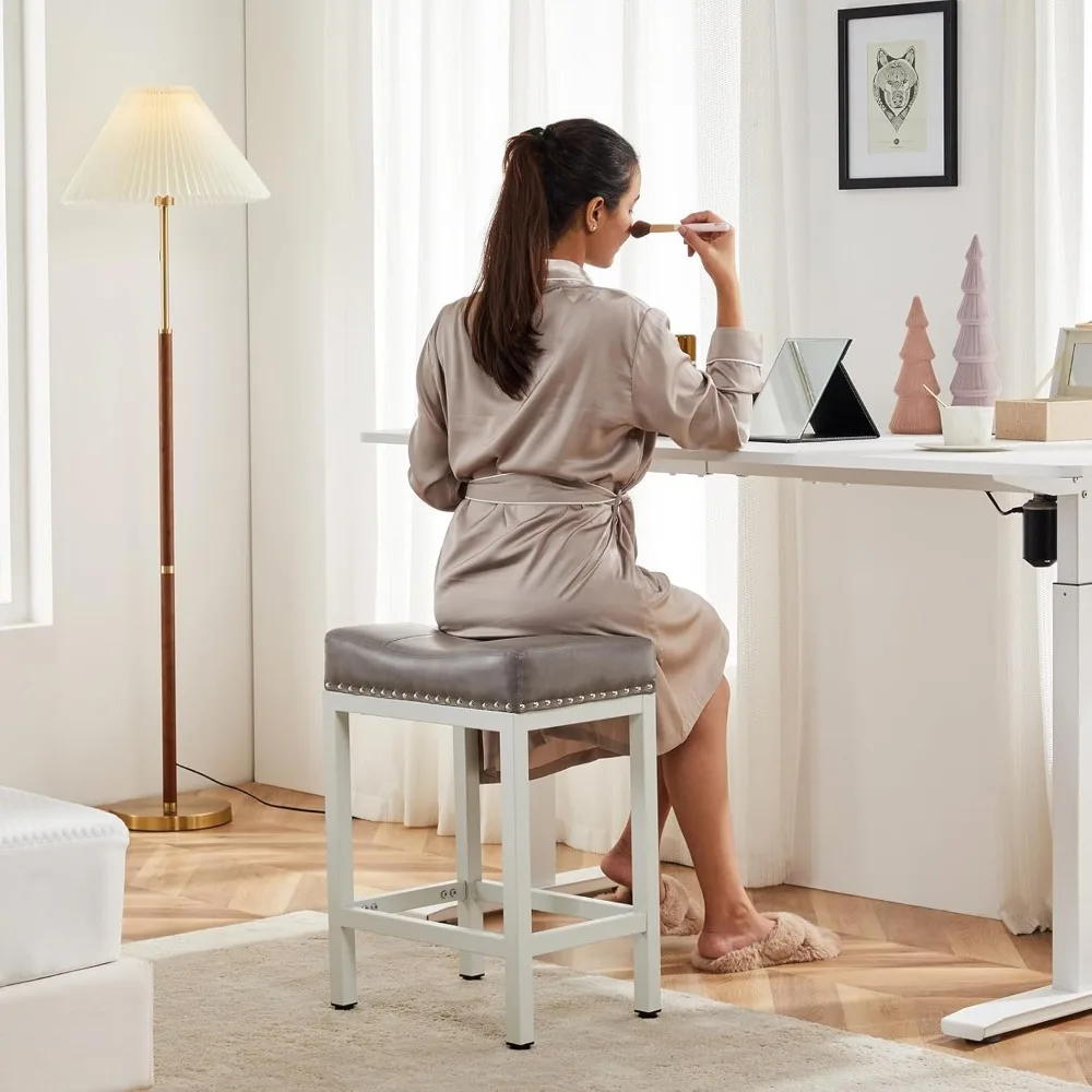 Ensemble de tabourets de bar de 24 pouces avec base en métal, tabourets de cuisine modernes