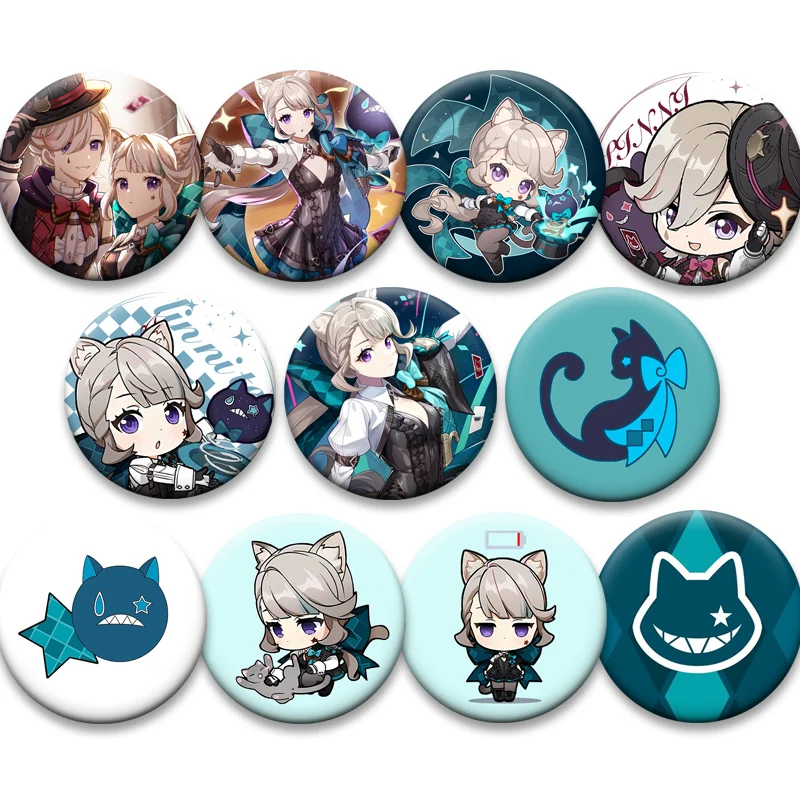 

Anime Game Genshin Impact Brooches Pins Fashion Jewelry Accessories Lynette Cartoon Badge for Clothes Backpack Decoration Gifts