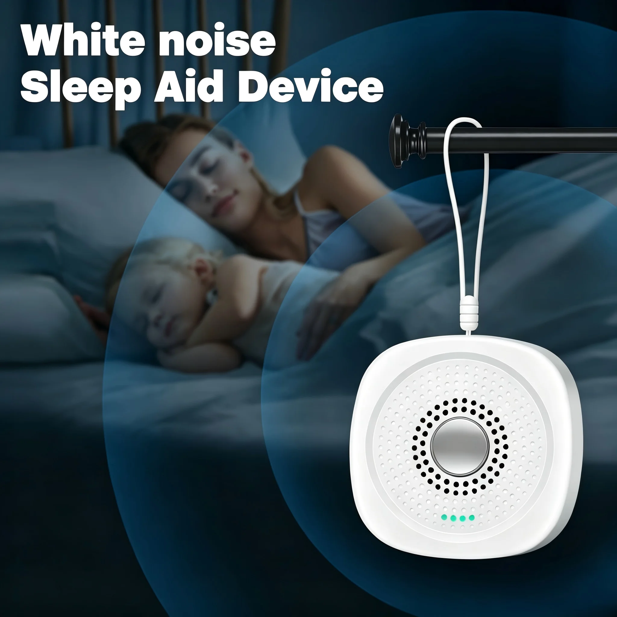 White Noise Sound Machine Portable Baby Timer Sleep Machine Sleep Aid Device with 8 Soothing Sounds for Adult Elder Insomnia