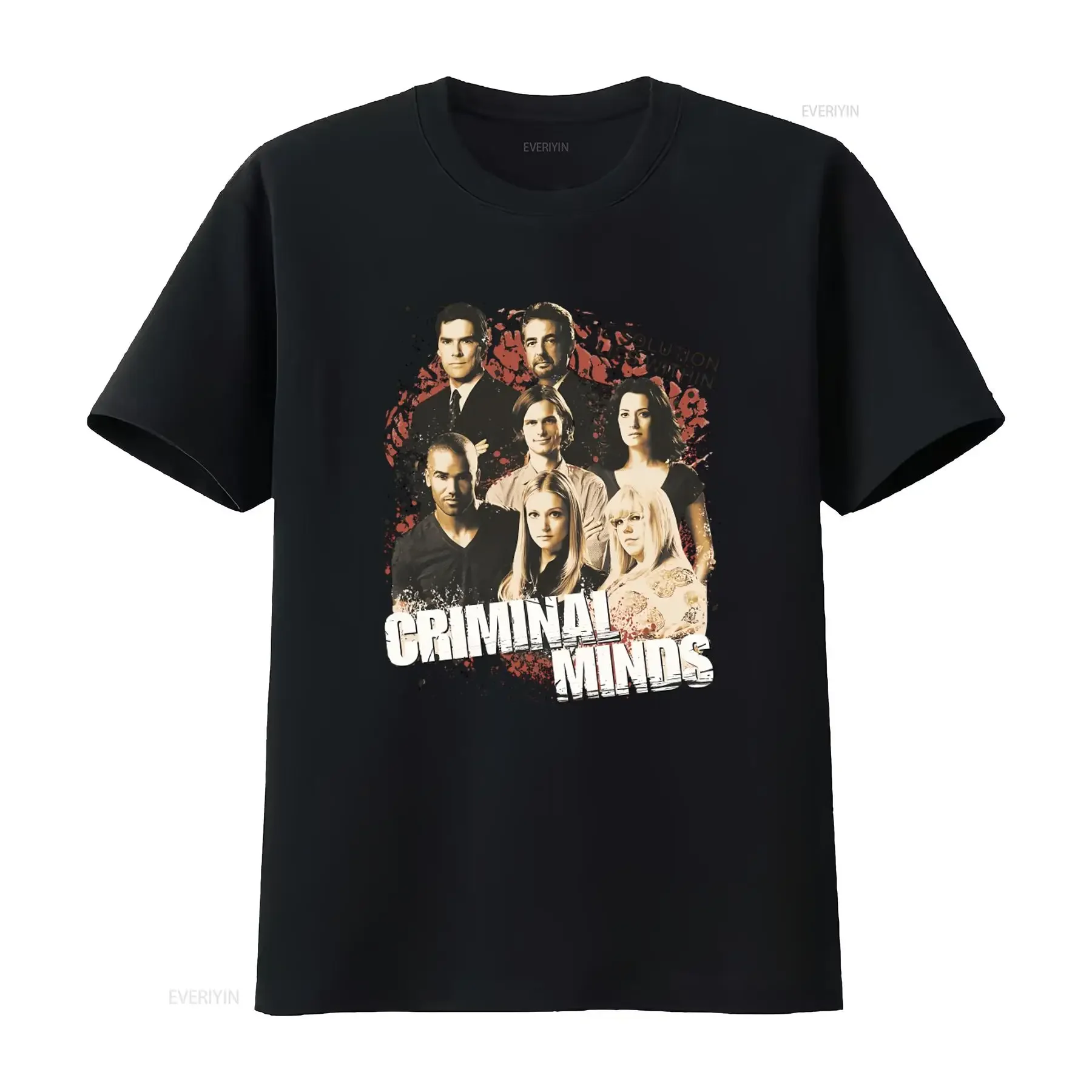Criminal Minds Solution Lies Within Licensed Adult T Shirt TV Show Cast Print Design vintage Washed fashion Breathable Casual